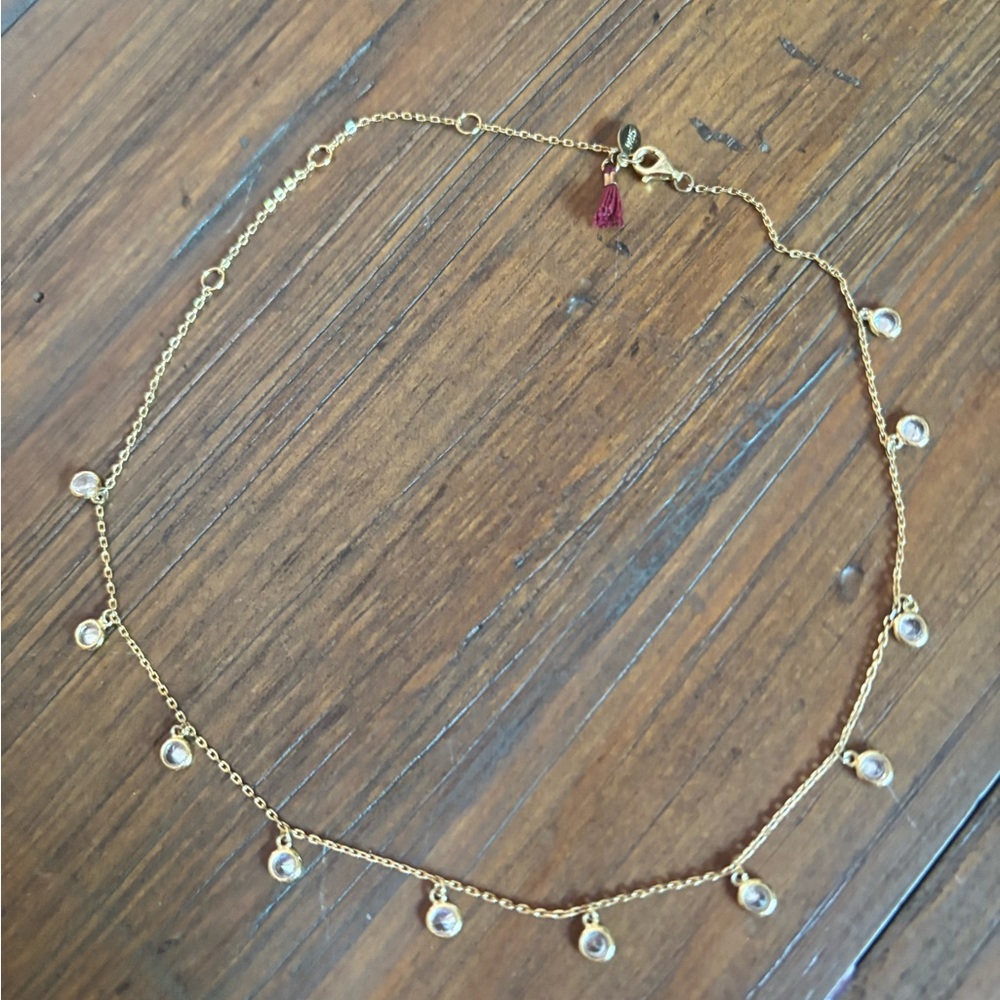 Shashi solitaire drop choker necklace - Picture 2 of 12